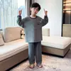 Pijama para Niños 2026 Nuevo Estilo Otoño e Invierno Ropa de Casa Cálida de Manga Larga Ropa Interior Térmica de Invierno para Niños Mayores Niños