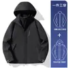 Chaqueta Desmontable de Invierno 3 en 1 para Exteriores, Abrigo de Montañismo Impermeable y a Prueba de Viento, Chaqueta para Parejas para Mujeres y Hombres