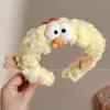 Diadema divertida estilo coreano de dibujos animados para mujer, con diseño de peluche, perfecta para usar al aplicar mascarillas faciales o lavarse la cara, y también adecuada para crear un peinado de coleta alta.