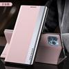 Adecuado para Iphone15Promax Soporte Electrochapado Funda para Teléfono Móvil Apple 13 Flip Ventana Lateral de Cuarta Generación 14 Funda de Cuero Magnética