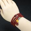 Pulsera de cinabrio natural de 108 cuentas hecha a mano con cuentas de alto sentido de arena dorada púrpura, suministro en vivo