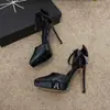 Tacones Super Altos de Punta Fina de Una Línea para Mujer, Tacones de Aguja de 12 cm, Zapatos de Plataforma Impermeables, Sandalias Hermosas Sexy con Lazo Hueco