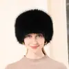 Sombrero de Invierno y Otoño Transfronterizo de Piel Sintética de Zorro Gruesa con Protección para Orejas Anillo Diadema Cinta para el Cabello Sombrero de Copa Vacío Comercio Exterior