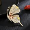 Broche de borboleta com zircônia colorida, luxo leve, alta qualidade, temperamento elegante, lapela de casaco, broche de terno, primavera