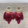 Pendientes Bohemios de Plumas Transfronterizos, Pendientes Redondos de Borla Coloridos de Cuentas de Semilla Estilo Retro de Alta Gama Xizang al por Mayor para el Año Nuevo