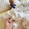 Hilo de doble capa YU ~ Juego de cuatro piezas de gasa de doble capa de grado materno e infantil Corazón de niña francesa Algodón Juego de tres piezas para dormitorio Ropa de cama