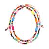 Collar de cuentas de madera de colores de doble capa tejido a mano estilo étnico ZA, cadena de clavícula con cuentas apiladas bohemias exageradas para mujer