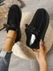 Zapatos de tela con suela gruesa color rojo para mujer, comercio exterior de gamuza 2024, nuevos zapatos casuales transfronterizos de cordones para primavera y otoño, talla grande para mujer