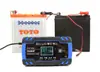 Cargador inteligente multifuncional 12V24V para motocicleta, coche, camión, cargador universal, cargador tipo reparación