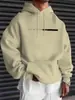 Suéter com Capuz da Moda Masculino para Primavera e Outono, Moletom de Inverno, Jaqueta Moletom Casual Solta com Bolso