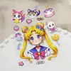 Pegatinas Lindas para Cuaderno de Niña Pegatinas Adhesivas Planas Sailor Moon DIY Pegatinas para Taza de Agua Funda de Teléfono Versión Q