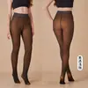 Leggings translúcidos de una sola pieza de alta calidad con entrepierna y forro polar, pantimedias cálidas de talla grande para mujer, adecuados para usar como prenda exterior