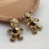 Mesmo estilo exagerado bonito liga prata urso brincos acessórios diy brincos artesanais cocar atacado