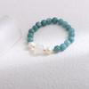 Nueva Pulsera China Jade Birmano Natural Xiangyun Mariposa Fuente de Sal Flor Pulsera con Cuentas Jade Cristal Agua Azul
