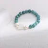 Nueva Pulsera China Jade Birmano Natural Xiangyun Mariposa Fuente de Sal Flor Pulsera con Cuentas Jade Cristal Agua Azul