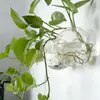 Jarrón de cristal creativo Transparente Sala de estar Colgante de pared simple y moderno Drácena Sanderiana piña verde jarrón pequeño hidropónico