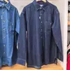 Estilo Colaboração Japonesa/Camisa Jeans Solta Masculina e Feminina/Jaqueta Camisa Manga Longa Lavada para Homem 485772