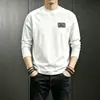Camiseta Masculina Casual de Manga Longa para Todas as Estações Primavera Outono Nova Moda Masculina Tendência Camada Base Casual
