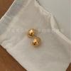 181 Brincos de Feijão Oval Pequeno Vazado Dourado Amável, Leves e Confortáveis para Usar o Dia Todo, Agulhas H8-6