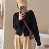 2026 Otoño Invierno Nuevo Estilo Chaqueta Cardigan Corta de Punto Suelta Color Sólido para Mujer Engrosada Cremallera Manga Larga Top de Punto Cardigan