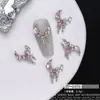 Accesorios Populares Transfronterizos para Uñas Piedra Gema K Blanca Corazón Lazo Pedrería Rosa Decoraciones para Uñas Venta al por Mayor