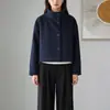 Ropa de Mujer para Primavera y Otoño 2025 Transfronteriza Aliexpress Versátil para el Trabajo Cuello Alto Abotonado Abrigo de Lana