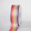 Produção de Fita de Poliéster Arco-Íris Degradê de 4cm, Fita Vermelha Colorida, Materiais para Artesanato DIY, Fita para Embalagem de Presente com Flores
