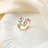 Anéis de Folha e Pétala Estilo Europeu e Americano Mais Vendidos na Fronteira, Atacado de Joias de Luxo Leve da Moda com Folhas e Tulipas