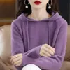 Suéter con Capucha Tejido Superior Transfronterizo Ropa Exterior para Mujer Sudadera de Punto 2025 Engrosado Invierno Suéter Pulóver Holgado