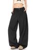 Calça Casual OREETA de Cintura Alta, Perna Larga Reta para Homens e Mulheres, Comprimento Total, Decote Profundo, Versátil, para o Trabalho, Solta, Calça de Comprimento Total, Transfronteiriça