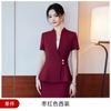 2024 Verão novo roxo vermelho manga curta decote em V terno jaqueta feminina saia simples moda terno de duas peças moda