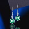 Aretes de Ágata Calcedonia de Plata Esterlina S925 para Mujer, Aretes de Jade Modernos y de Alta Gama, Ganchos para la Oreja, Aretes Estilo Antiguo