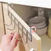Porta de armário de aço inoxidável para trás 5 ganchos Suporte Clipe Gancho Suporte de cozinha - Spovel Spoon Storage Drain Rack