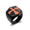 Plataforma cruz ejército gota de aceite anillo de acero titanio para hombre nuevo anillo de fundición joyería ventas directas