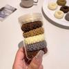 6 Piezas de Gomas para el Cabello de Alta Elasticidad en Lata, Gomas Duraderas de Color Café Leche para Atar el Cabello, Accesorios Sencillos para el Cabello para Otoño e Invierno Que No Dañan el Cabello