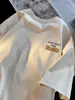 Camiseta de Verano para Hombre de Manga Corta, Peso Pesado, Cuello Redondo, Estampada, Nueva Marca de Moda Ins, Versátil, Holgada, Casual, de Media Manga