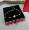Pulseira de Abóbora com Concha Branca e Ágata Vermelha Versão Alta Kirin Ouro Rosa Diamante Pulseira Totalmente Diamantada Presente para Melhor Amigo(a) Amante