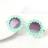 Gafas de sol infantiles estilo coreano lindas dulces flor pequeña foto de playa moda pasarela gafas personalizadas de la calle protector solar