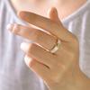 Novo Anel de Letra H Personalizado Zircônia com Esmalte Branco Moda Francesa Elegante Anel Aberto para Mulheres Atacado