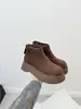 Botas de Moda con Suela Gruesa Tendencia 2026 Invierno Nuevo Retro Para Personas Bajas Botas Chelsea Botines Cortos de Algodón con Peluche