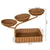 Cesta de Almacenamiento de Mimbre Sintético, Cesta de Frutas Creativa de Múltiples Niveles, Estante de Exhibición y Almacenamiento Multifuncional para Frutas, Bocadillos y Dulces de Escritorio para Sala de Estar