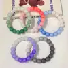 Pulsera Imitación Jade Blanco Raíz de Bodhi Degradado para Mujer Juego de Dedos Suave Cuentas de Bodhi de Mano Verde Yin Cuero Placa Juego Pulsera