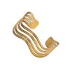 Pulsera Geométrica Simple de Estilo Frío Transfronteriza Europea y Americana Amor Flor Oro Francés Chapado Acero Inoxidable para Mujer