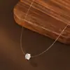 Bajo Árbol Rong Plata S925 Venta Caliente Lágrimas de Sirena Invisibles Collar de Moissanita para Mujer Gama Alta Más Fácil de Combinar Cadena para Clavícula Estilo Caliente