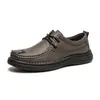 Zapatos de cuero transfronterizos para hombre otoño nuevo zapatos casuales de negocios de un paso suela blanda para hombres de mediana edad y ancianos zapatos de papá zapatos de hombre talla grande 46
