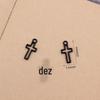 Acessórios estilo coreano diy spray de tinta brincos pingente pingente cruz preta oca