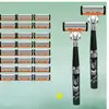 Nova lâmina de barbear de 6 camadas, aparelho de barbear manual para homens com cabeça de seis lâminas, Gillette universal atacado transfronteiriço