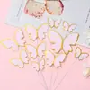 Adorno para pastel de cumpleaños de mariposa dorada repujada para celebridades de internet transfronterizas, decoración creativa de diosa para pastel, suministros de decoración para fiestas