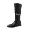 Botas de montar de cuero con hebilla metálica estilo británico, colección de invierno 2026, tacón medio grueso, punta redonda, caña alta largas, talla de mujer 40-42