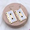 Comercio Exterior Popular Cinta de 9 Colores Empalme Acrílico Aretes Geométricos Moda Simple Aretes Personalizados Aretes para Mujer